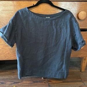 Steven Alan black linen shirt